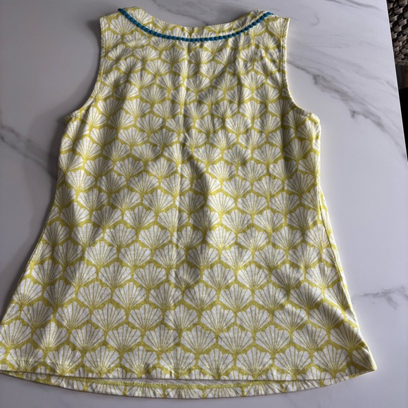 Boden Shell Print Sleeveless Top cotton size S green - Picture 3 of 9